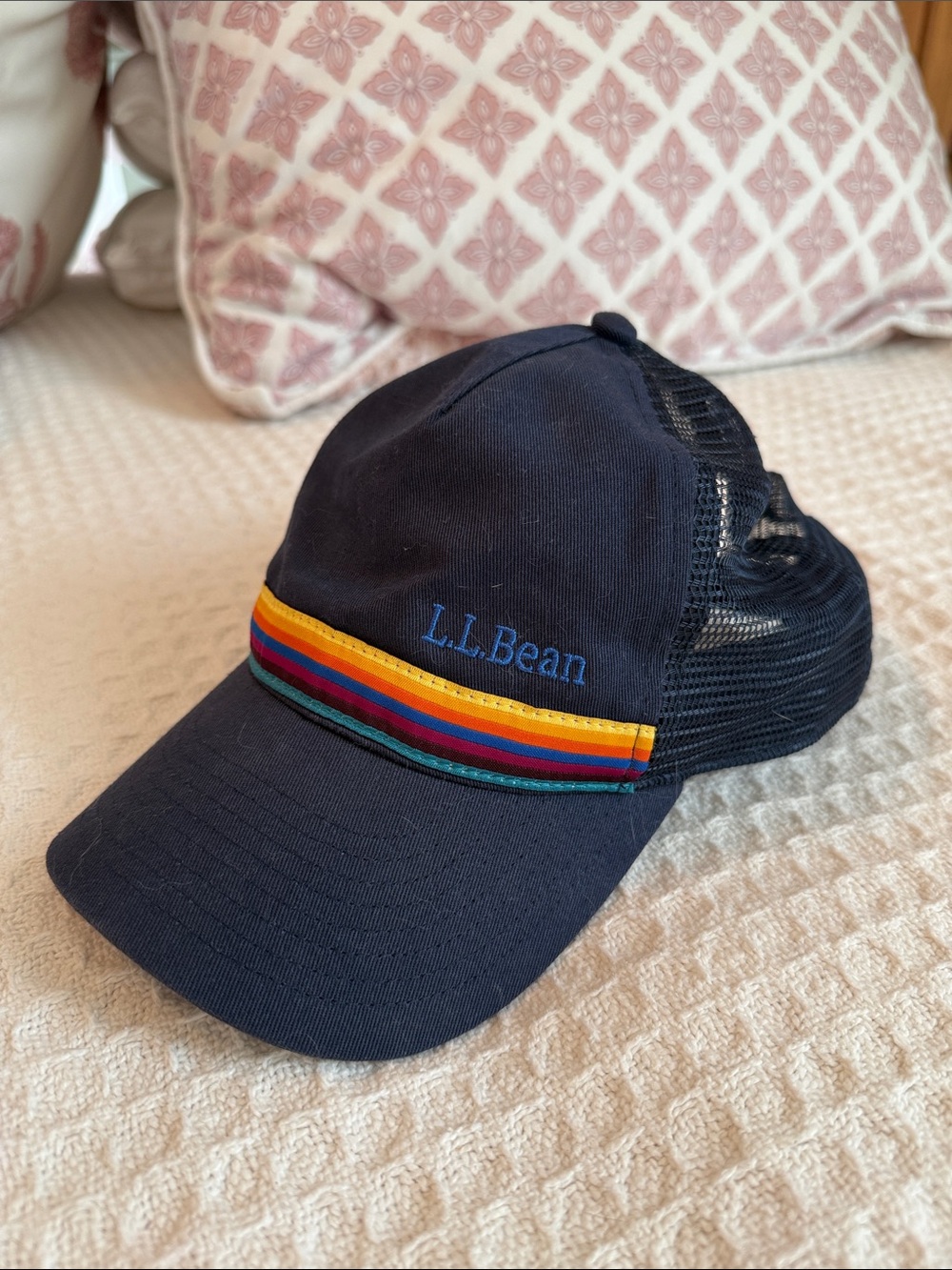 L.L. Bean Navy Cap with Rainbow Stripe
